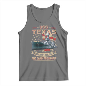 USS Texas Been There Done That And Damn Proud Of It Tank Top Battleship USA American Flag TS11 Black Heather Print Your Wear