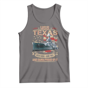 USS Texas Been There Done That And Damn Proud Of It Tank Top Battleship USA American Flag TS11 Deep Heather Print Your Wear