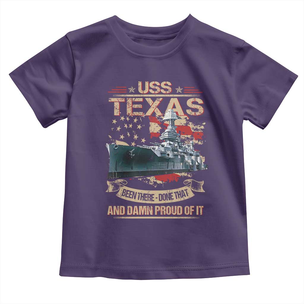 USS Texas Been There Done That And Damn Proud Of It Toddler T Shirt Battleship USA American Flag TS11 Purple Print Your Wear
