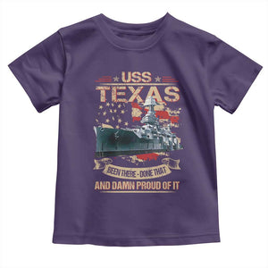USS Texas Been There Done That And Damn Proud Of It Toddler T Shirt Battleship USA American Flag TS11 Purple Print Your Wear