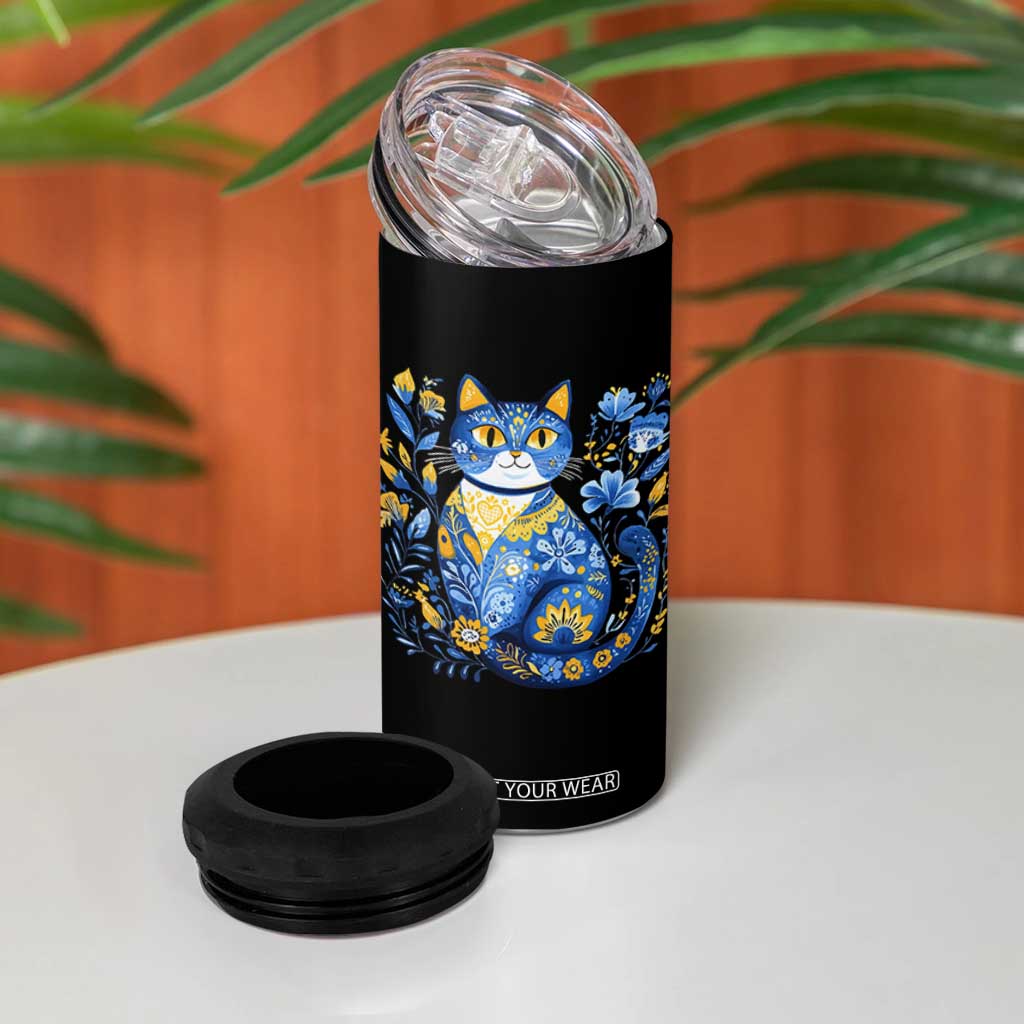 Ukraine Cat Floral Vintage Ukrainian Flag 4 in 1 Can Cooler Tumbler TS10 Print Your Wear