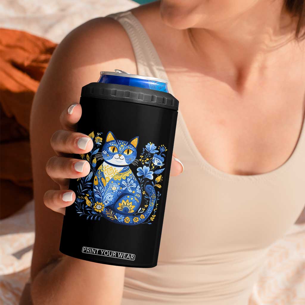 Ukraine Cat Floral Vintage Ukrainian Flag 4 in 1 Can Cooler Tumbler TS10 Print Your Wear
