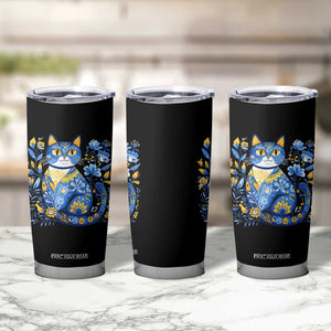 Ukraine Cat Floral Vintage Ukrainian Flag Tumbler Cup TS10 Print Your Wear