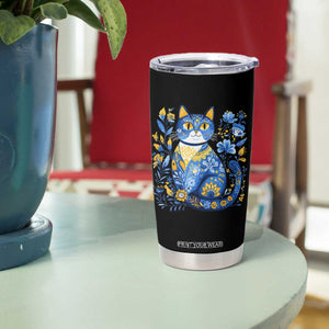 Ukraine Cat Floral Vintage Ukrainian Flag Tumbler Cup TS10 Print Your Wear