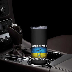 Ukraine Flag Skinny Tumbler Glory to the Heroes Ukrainian Patriot Patriotic TS10 Print Your Wear