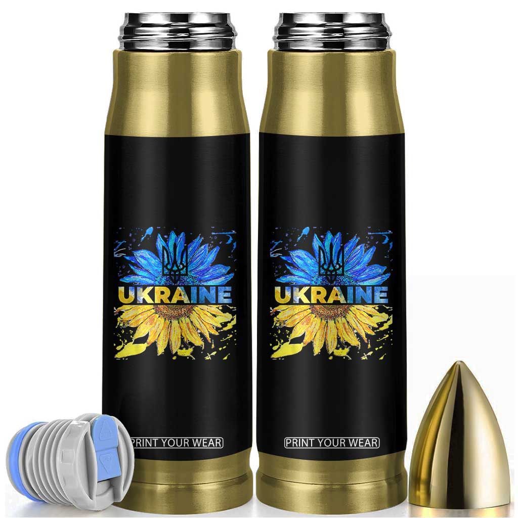 Ukraine Sunflower Ukrainian Flag Bullet Tumbler TS10 Black Print Your Wear