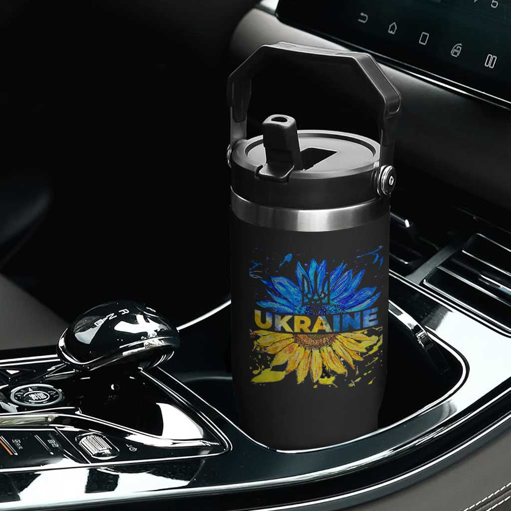 Ukraine Sunflower Ukrainian Flag Flip Straw Tumbler TS10 Print Your Wear