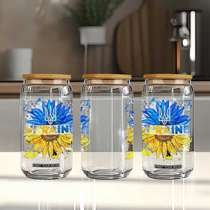 Ukraine Sunflower Ukrainian Flag Glass Can TS10 Print Your Wear