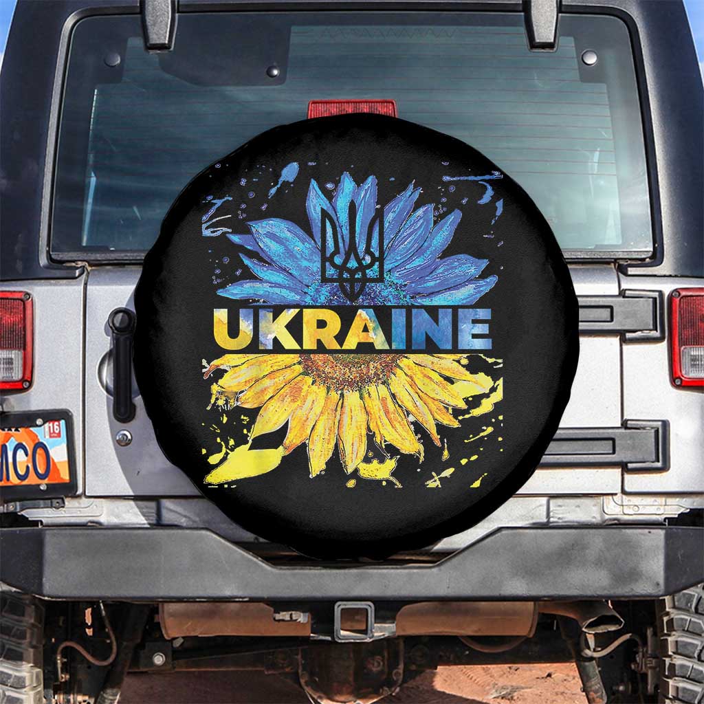 Ukraine Sunflower Ukrainian Flag Spare Tire Cover TS10 No hole Black Print Your Wear