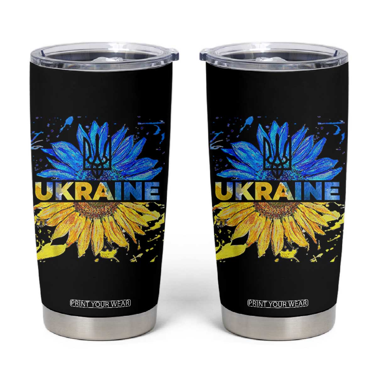 Ukraine Sunflower Ukrainian Flag Tumbler Cup TS10 Black Print Your Wear