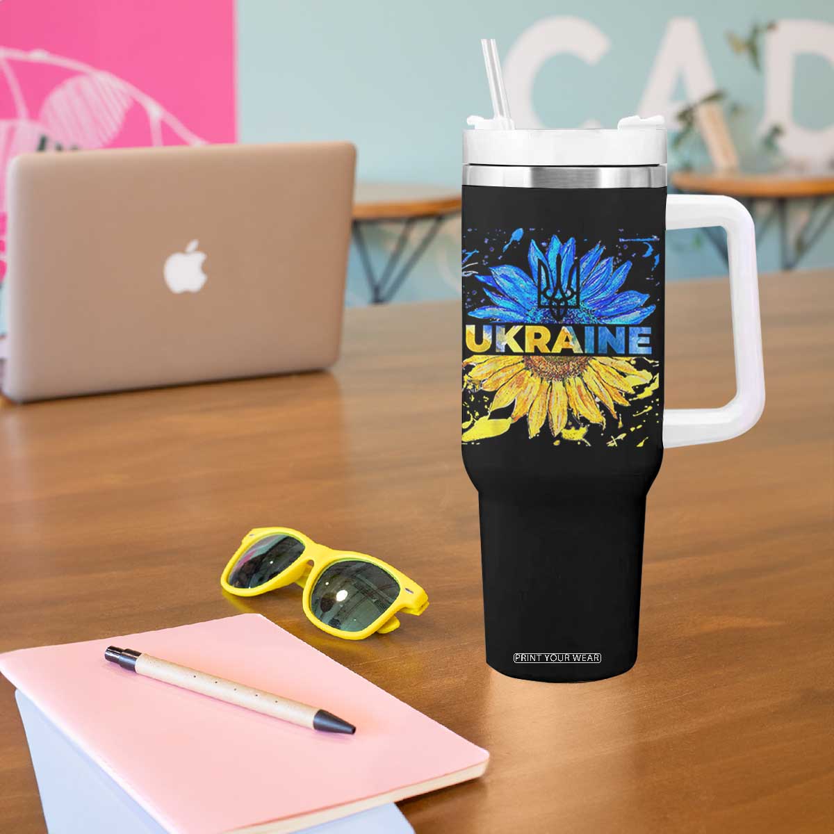 Ukraine Sunflower Ukrainian Flag Tumbler With Handle TS10 Print Your Wear