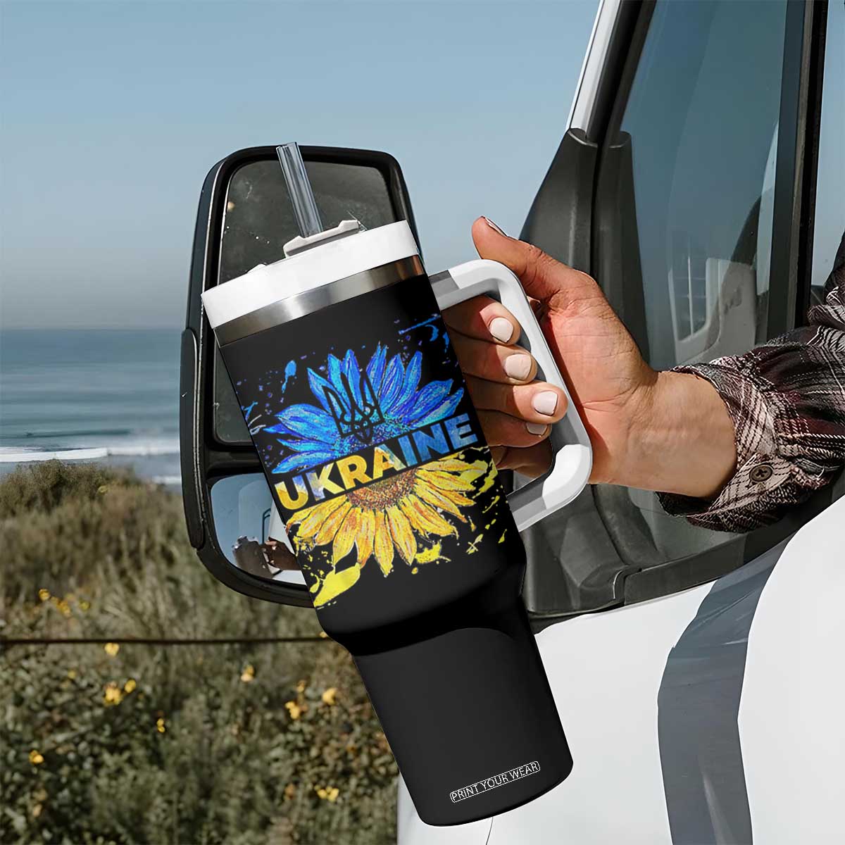 Ukraine Sunflower Ukrainian Flag Tumbler With Handle TS10 Print Your Wear