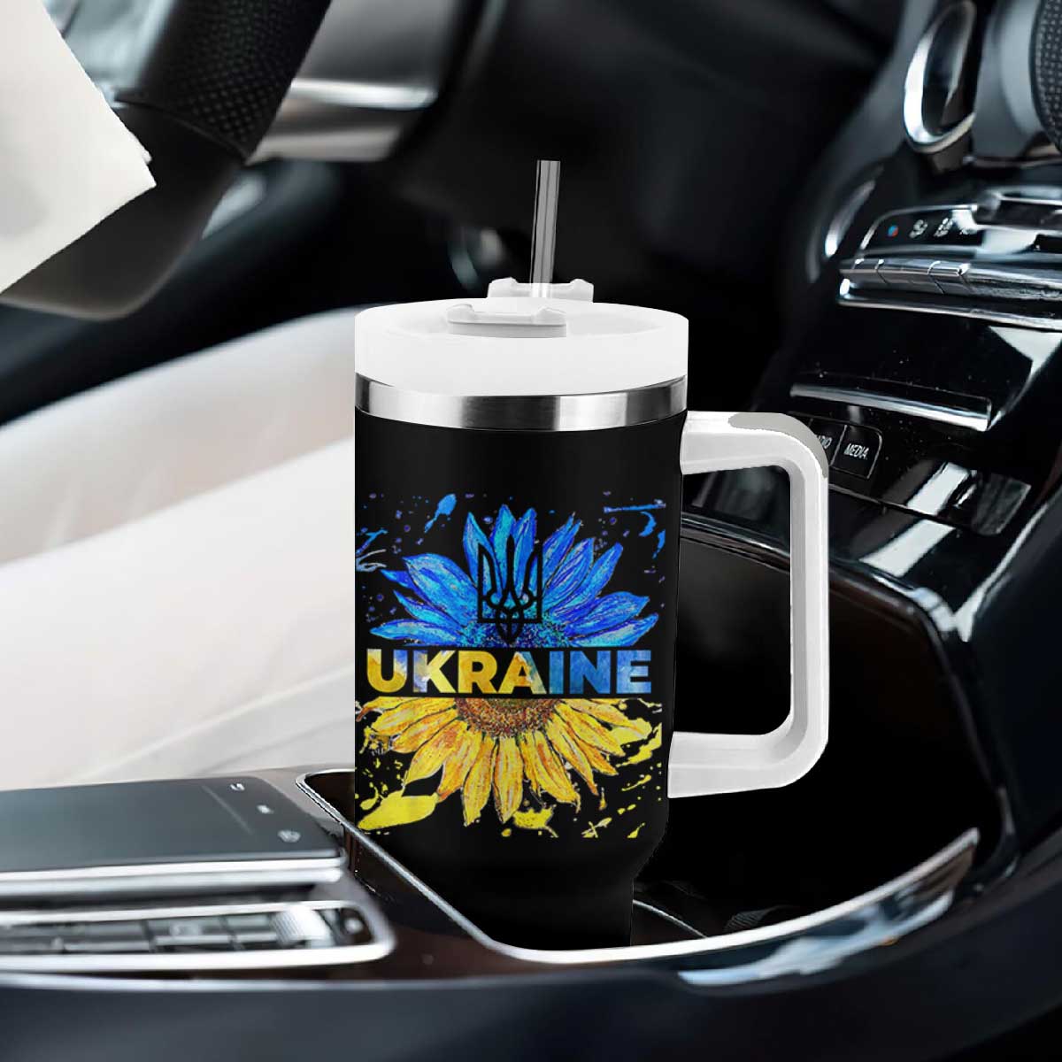Ukraine Sunflower Ukrainian Flag Tumbler With Handle TS10 Print Your Wear
