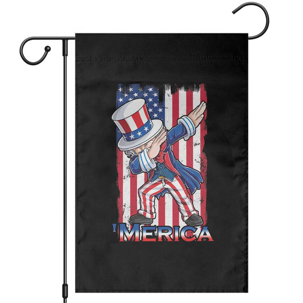 Uncle Sam Dabbing Garden Flag 4th of July American Flag TS02 Black Print Your Wear