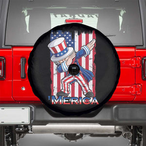 Uncle Sam Dabbing Spare Tire Cover 4th of July American Flag TS02 Black Print Your Wear
