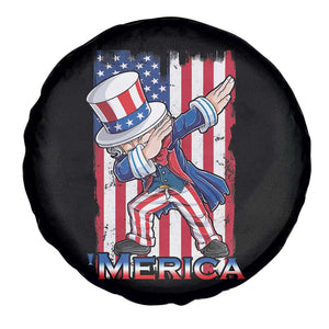 Uncle Sam Dabbing Spare Tire Cover 4th of July American Flag TS02 Print Your Wear