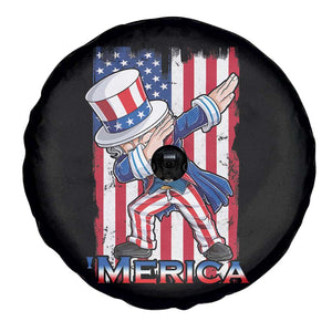 Uncle Sam Dabbing Spare Tire Cover 4th of July American Flag TS02 Print Your Wear