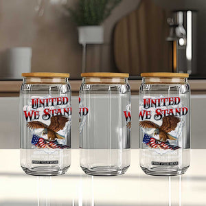 United We Stand Proud To Be An American Since 1776 Glass Can Patriotic USA Flag Eagle TS11 Print Your Wear