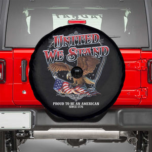 United We Stand Proud To Be An American Since 1776 Spare Tire Cover Patriotic USA Flag Eagle TS11 Black Print Your Wear