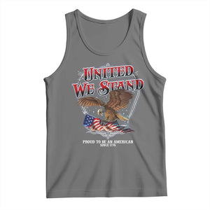 United We Stand Proud To Be An American Since 1776 Tank Top Patriotic USA Flag Eagle TS11 Black Heather Print Your Wear