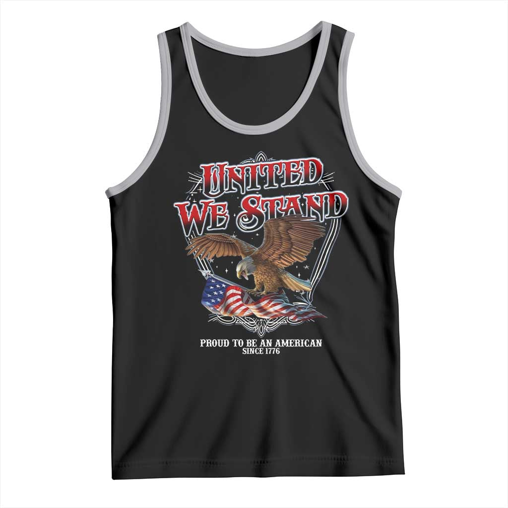 United We Stand Proud To Be An American Since 1776 Tank Top Patriotic USA Flag Eagle TS11 Black Athletic Heather Print Your Wear