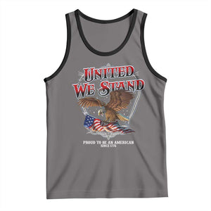 United We Stand Proud To Be An American Since 1776 Tank Top Patriotic USA Flag Eagle TS11 Deep Heather Black Print Your Wear