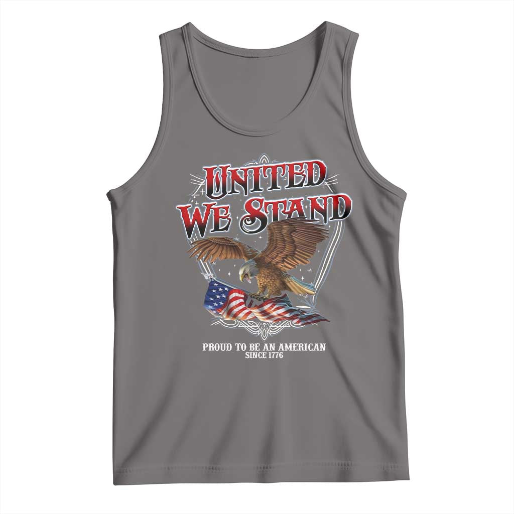 United We Stand Proud To Be An American Since 1776 Tank Top Patriotic USA Flag Eagle TS11 Deep Heather Print Your Wear