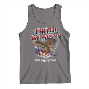 United We Stand Proud To Be An American Since 1776 Tank Top Patriotic USA Flag Eagle TS11 Deep Heather Print Your Wear