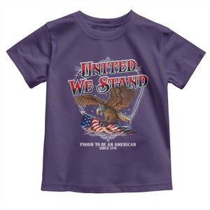 United We Stand Proud To Be An American Since 1776 Toddler T Shirt Patriotic USA Flag Eagle TS11 Purple Print Your Wear
