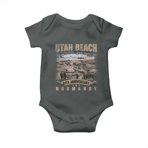 Utah Beach D Day 81 ST Anniversary Honor History Normandy WWII Baby Onesie TS11 Dark Heather Print Your Wear