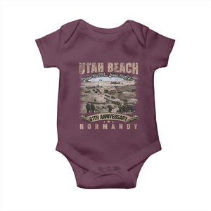 Utah Beach D Day 81 ST Anniversary Honor History Normandy WWII Baby Onesie TS11 Maroon Print Your Wear