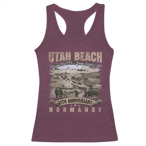 Utah Beach D Day 81 ST Anniversary Honor History Normandy WWII Racerback Tank Top TS11 Maroon Print Your Wear