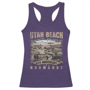 Utah Beach D Day 81 ST Anniversary Honor History Normandy WWII Racerback Tank Top TS11 Purple Print Your Wear