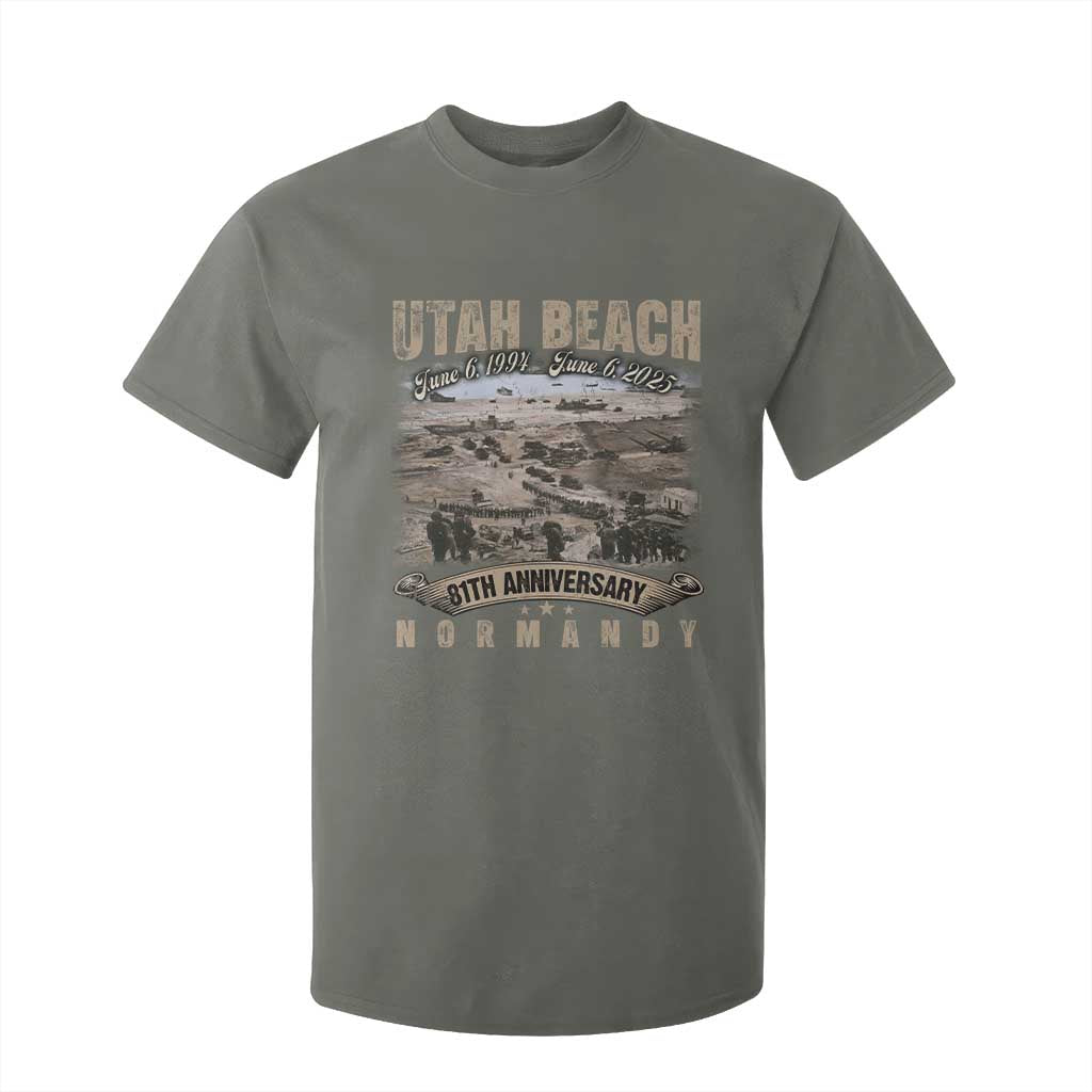 Utah Beach D Day 81 ST Anniversary Honor History Normandy WWII T Shirt For Kid TS11 Military Green Print Your Wear