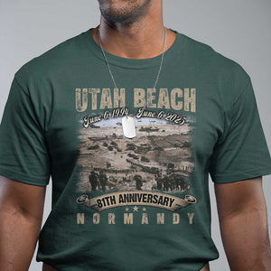 Utah Beach D Day 81 ST Anniversary Honor History Normandy WWII T Shirt TS11 Dark Forest Green Print Your Wear
