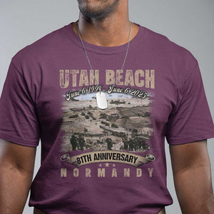 Utah Beach D Day 81 ST Anniversary Honor History Normandy WWII T Shirt TS11 Maroon Print Your Wear