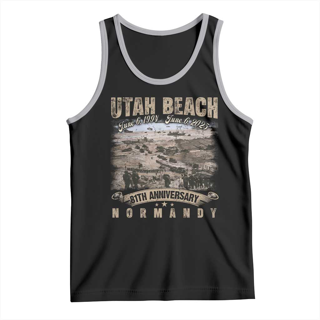 Utah Beach D Day 81 ST Anniversary Honor History Normandy WWII Tank Top TS11 Black Athletic Heather Print Your Wear