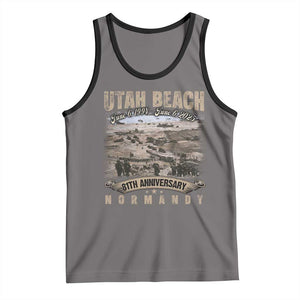 Utah Beach D Day 81 ST Anniversary Honor History Normandy WWII Tank Top TS11 Deep Heather Black Print Your Wear