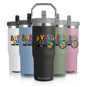 VBS 2025 Flip Straw Tumbler Magnified Vacation Bible School Butterfly VBS Team TS02 Print Your Wear