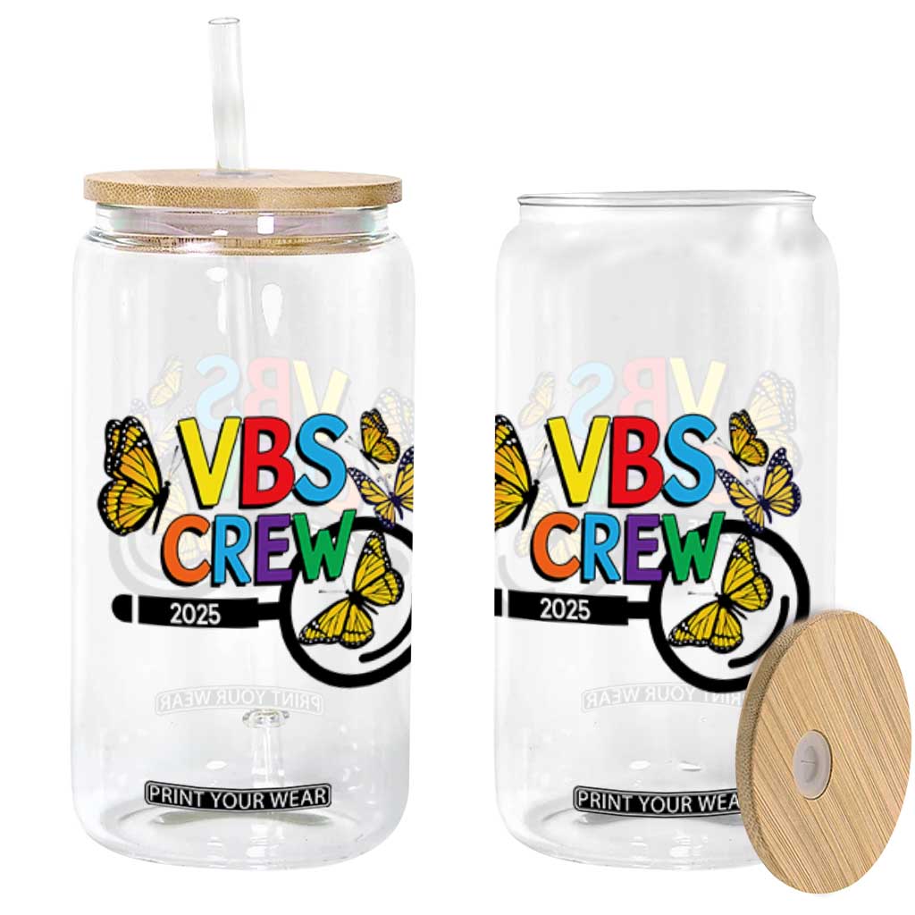 VBS 2025 Glass Can Magnified Vacation Bible School Butterfly VBS Team TS02 White Print Your Wear
