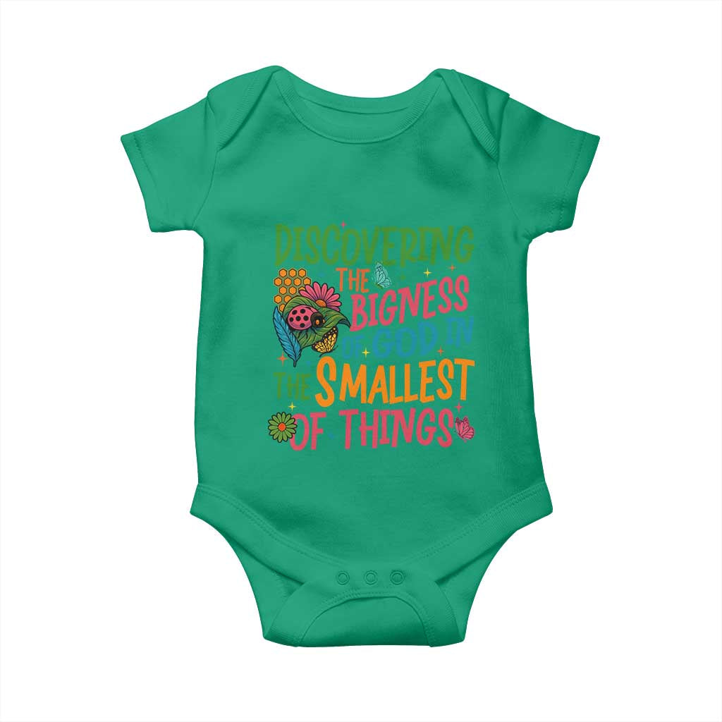 VBS 2025 Insects Adventure Baby Onesie Discovering the Bigness of God in the Smallest of Things TS02 Irish Green Print Your Wear