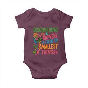 VBS 2025 Insects Adventure Baby Onesie Discovering the Bigness of God in the Smallest of Things TS02 Maroon Print Your Wear