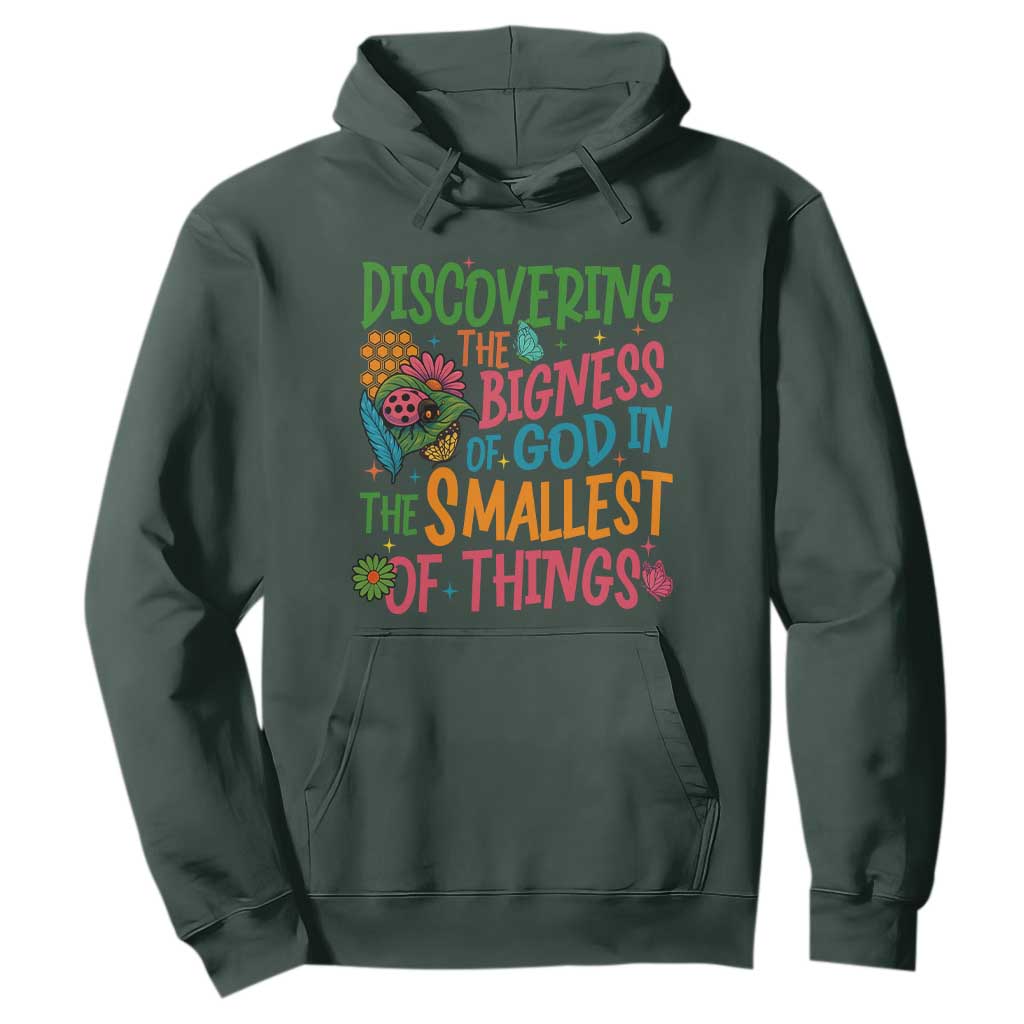 VBS 2025 Insects Adventure Hoodie Discovering the Bigness of God in the Smallest of Things TS02 Dark Forest Green Print Your Wear