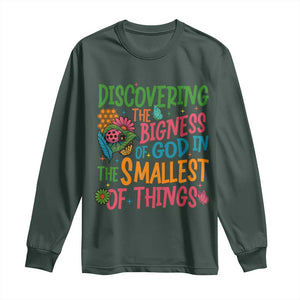 VBS 2025 Insects Adventure Long Sleeve Shirt Discovering the Bigness of God in the Smallest of Things TS02 Dark Forest Green Print Your Wear