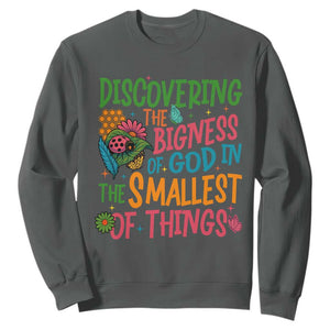 VBS 2025 Insects Adventure Sweatshirt Discovering the Bigness of God in the Smallest of Things TS02 Dark Heather Print Your Wear