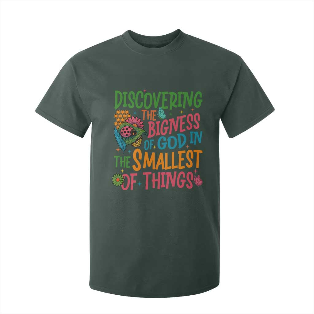 VBS 2025 Insects Adventure T Shirt For Kid Discovering the Bigness of God in the Smallest of Things TS02 Dark Forest Green Print Your Wear