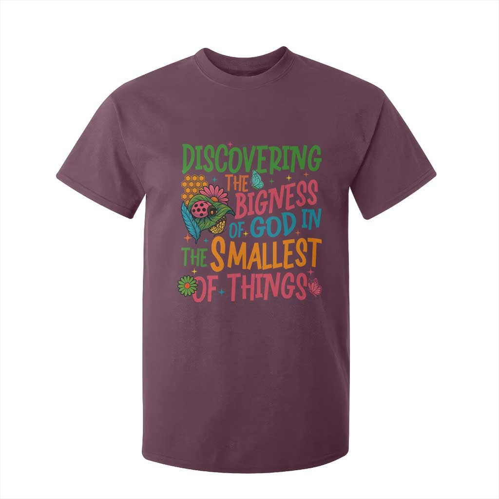 VBS 2025 Insects Adventure T Shirt For Kid Discovering the Bigness of God in the Smallest of Things TS02 Maroon Print Your Wear