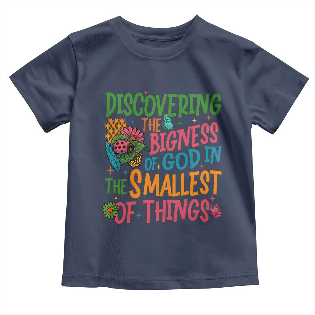 VBS 2025 Insects Adventure Toddler T Shirt Discovering the Bigness of God in the Smallest of Things TS02 Navy Print Your Wear