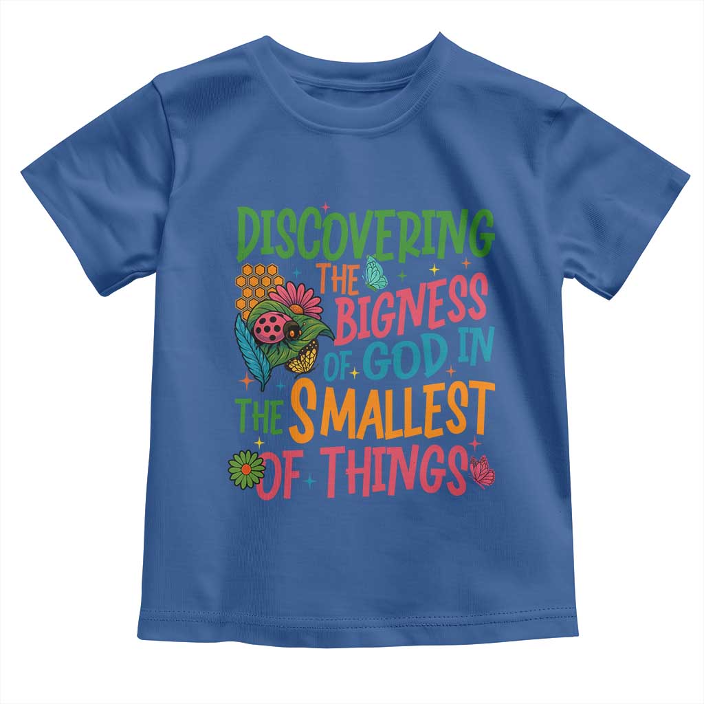 VBS 2025 Insects Adventure Toddler T Shirt Discovering the Bigness of God in the Smallest of Things TS02 Royal Blue Print Your Wear