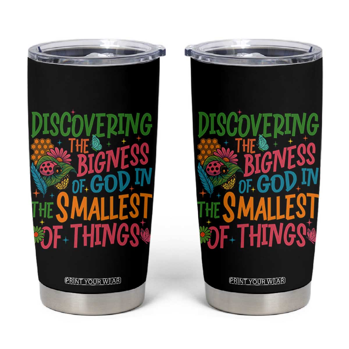 VBS 2025 Insects Adventure Tumbler Cup Discovering the Bigness of God in the Smallest of Things TS02 Black Print Your Wear